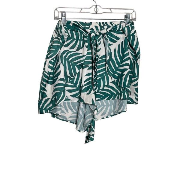 Summersalt Coverup Women's 1XL Green Leaf Slit Tie Satin Pull On Swim - Picture 1 of 7